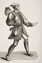Costume of a Peasant, after a 15th century miniature, from 